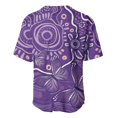 Australia Lupus Awareness Indigenous Baseball Jersey Purple Ribbon Aboriginal Butterflies