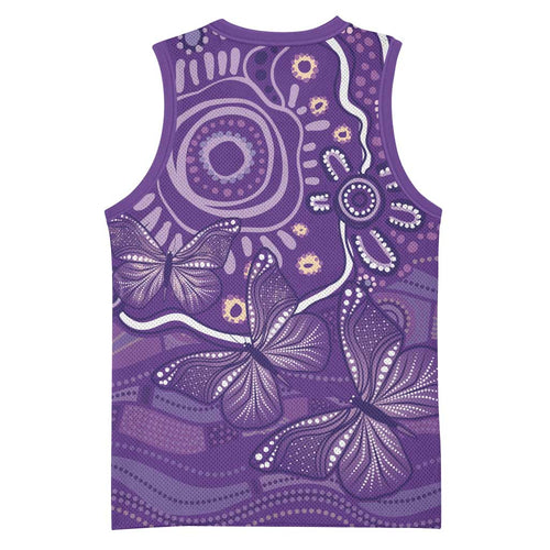 Australia Lupus Awareness Indigenous Basketball Jersey Purple Ribbon Aboriginal Butterflies