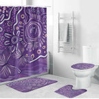 Australia Lupus Awareness Indigenous Bathroom Set Purple Ribbon Aboriginal Butterflies