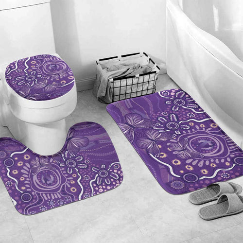Australia Lupus Awareness Indigenous Bathroom Set Purple Ribbon Aboriginal Butterflies