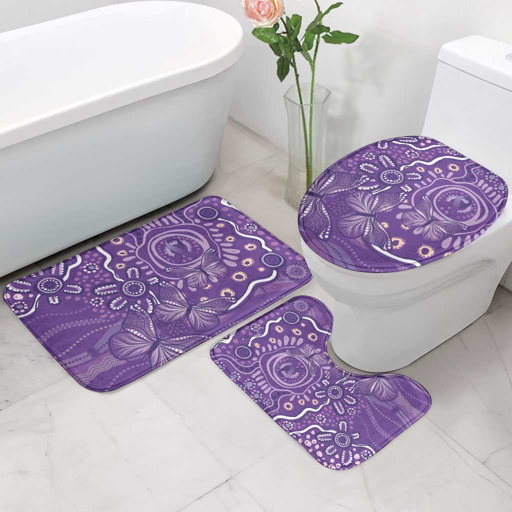 Australia Lupus Awareness Indigenous Bathroom Set Purple Ribbon Aboriginal Butterflies