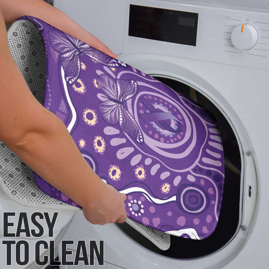 Australia Lupus Awareness Indigenous Bathroom Set Purple Ribbon Aboriginal Butterflies