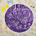 Australia Lupus Awareness Indigenous Beach Blanket Purple Ribbon Aboriginal Butterflies