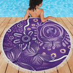 Australia Lupus Awareness Indigenous Beach Blanket Purple Ribbon Aboriginal Butterflies