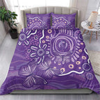 Australia Lupus Awareness Indigenous Bedding Set Purple Ribbon Aboriginal Butterflies