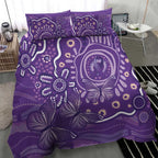 Australia Lupus Awareness Indigenous Bedding Set Purple Ribbon Aboriginal Butterflies