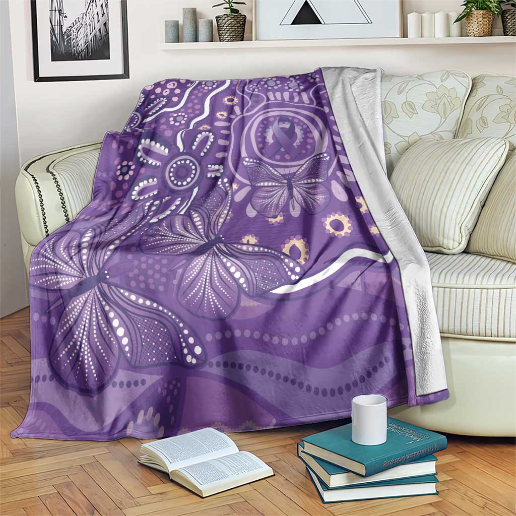 Australia Lupus Awareness Indigenous Blanket Purple Ribbon Aboriginal Butterflies