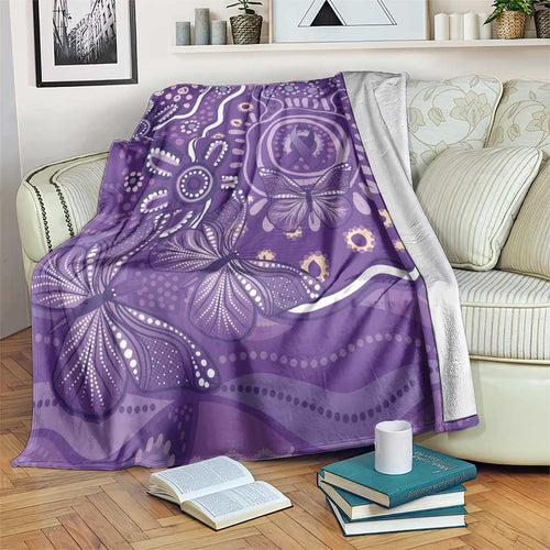 Australia Lupus Awareness Indigenous Blanket Purple Ribbon Aboriginal Butterflies