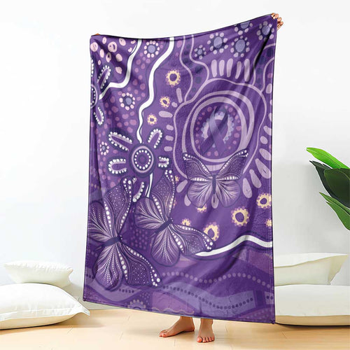 Australia Lupus Awareness Indigenous Blanket Purple Ribbon Aboriginal Butterflies