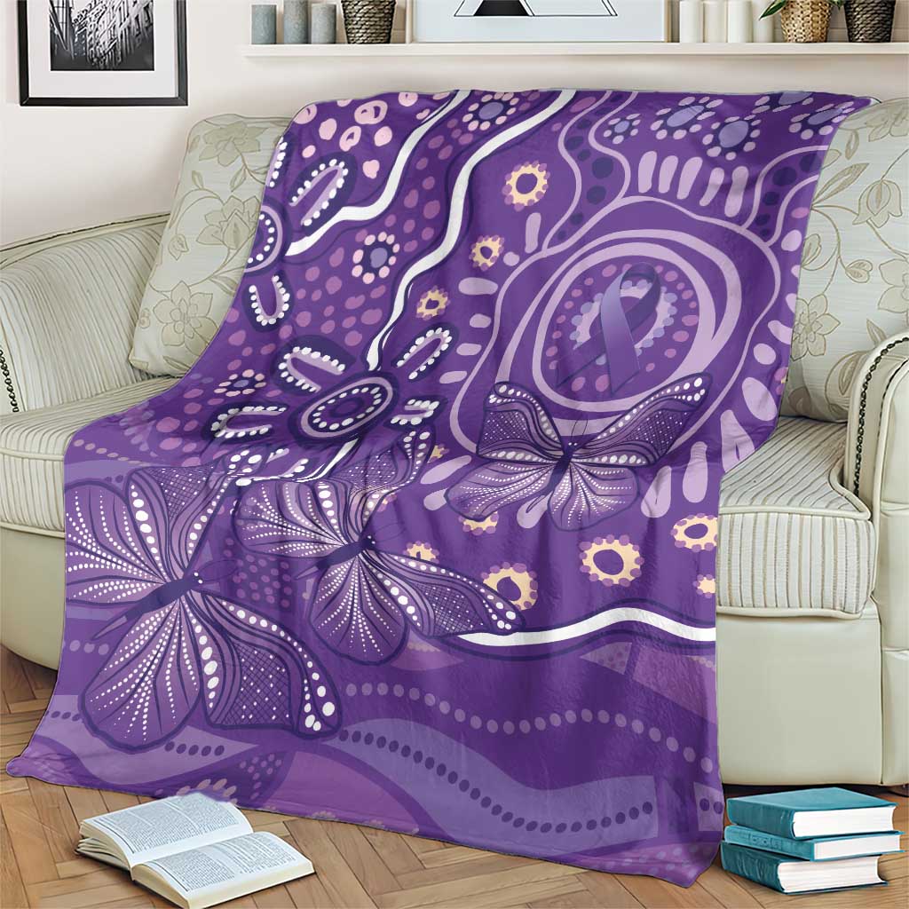 Australia Lupus Awareness Indigenous Blanket Purple Ribbon Aboriginal Butterflies