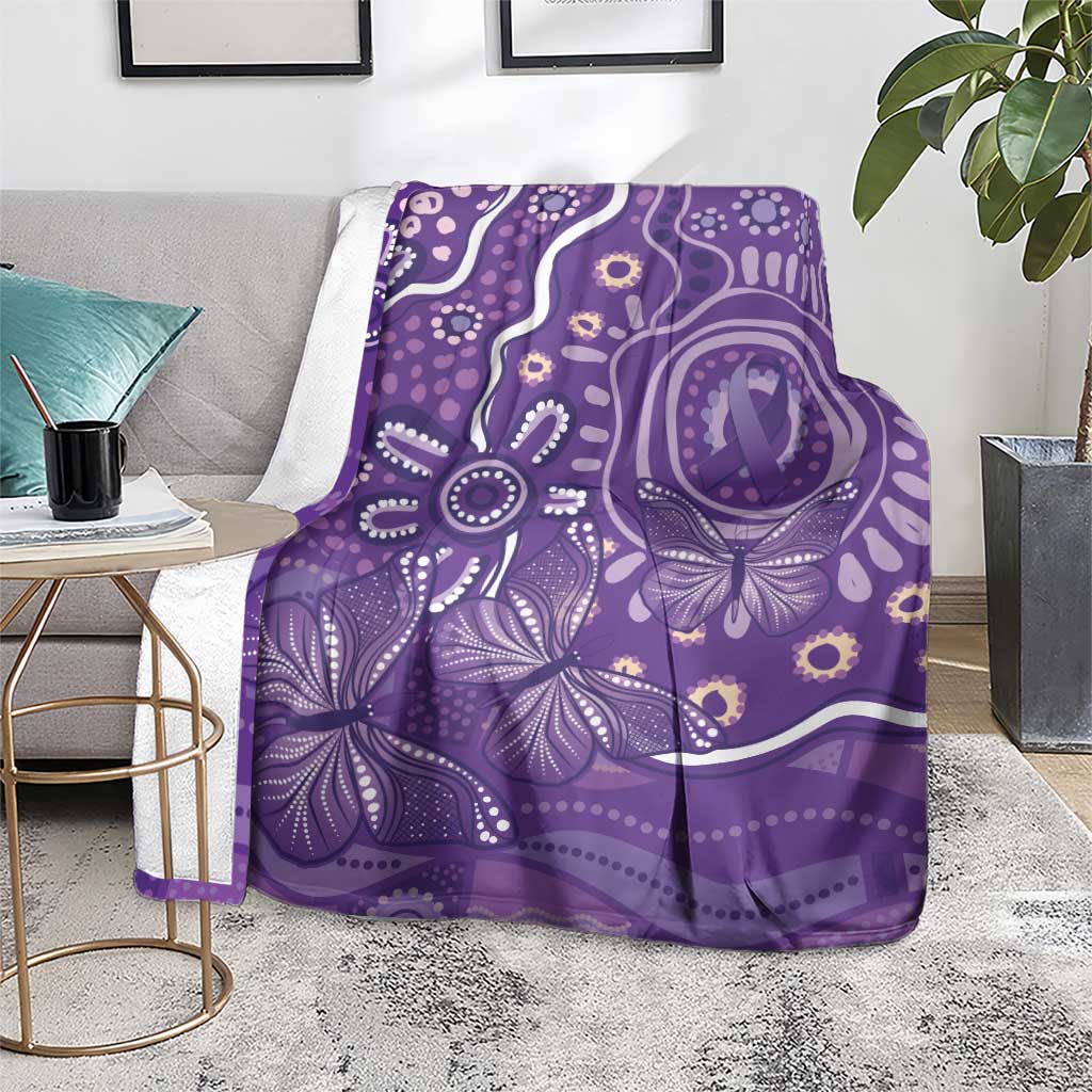 Australia Lupus Awareness Indigenous Blanket Purple Ribbon Aboriginal Butterflies