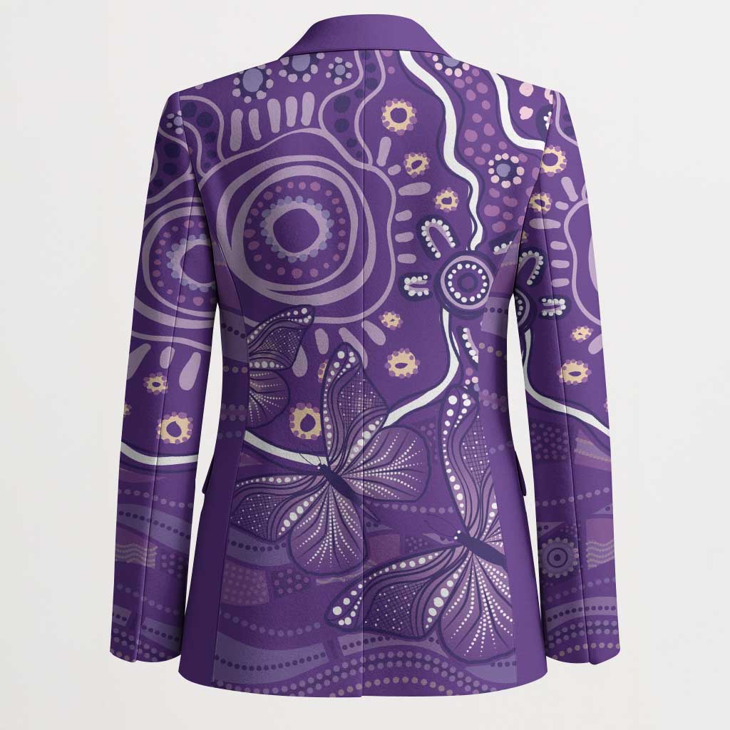 Australia Lupus Awareness Indigenous Blazer Purple Ribbon Aboriginal Butterflies