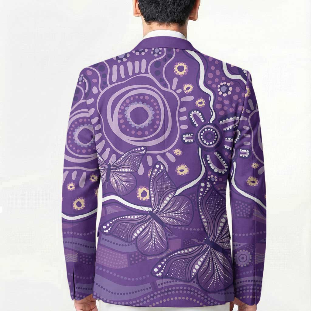 Australia Lupus Awareness Indigenous Blazer Purple Ribbon Aboriginal Butterflies