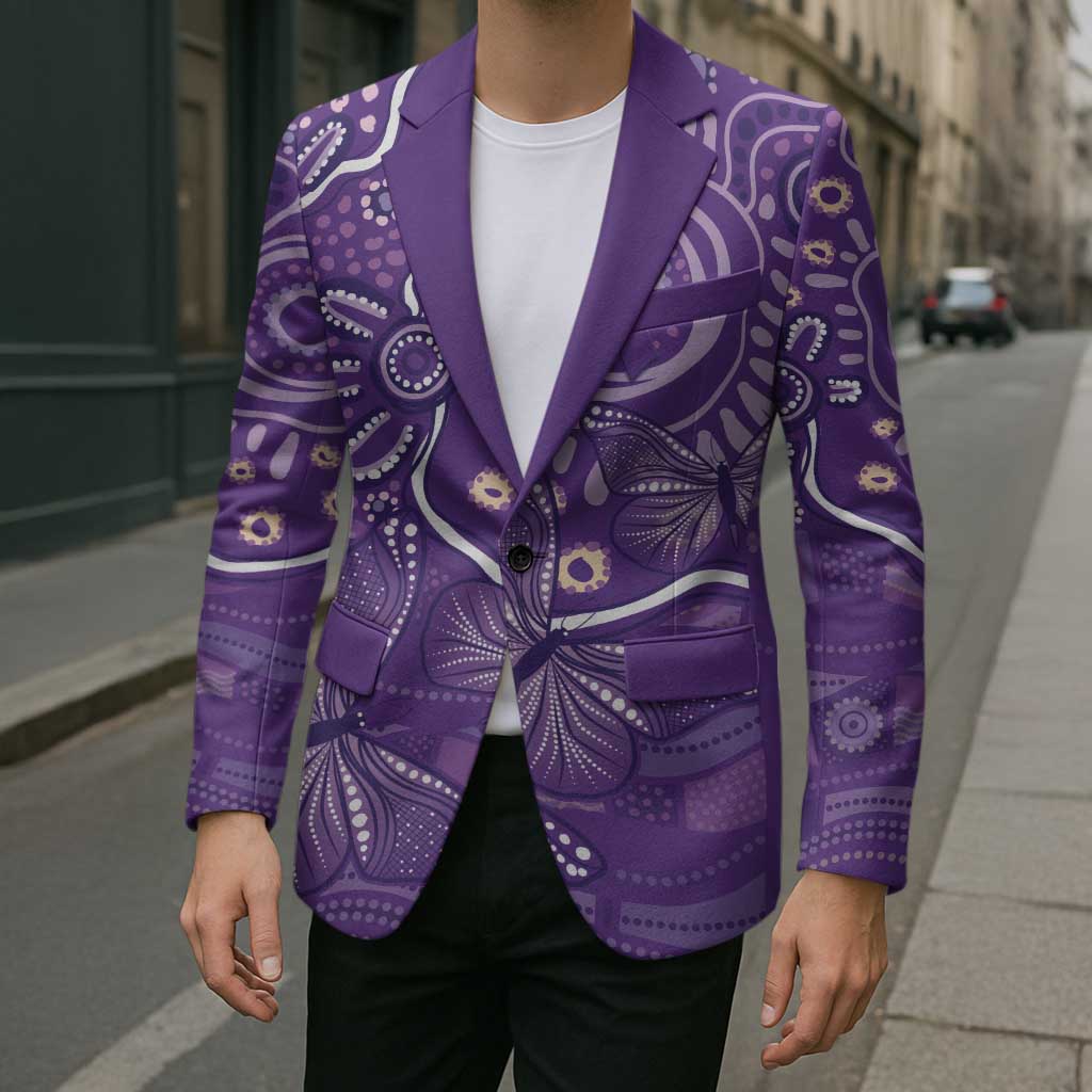 Australia Lupus Awareness Indigenous Blazer Purple Ribbon Aboriginal Butterflies