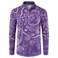 Australia Lupus Awareness Indigenous Button Sweatshirt Purple Ribbon Aboriginal Butterflies