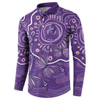 Australia Lupus Awareness Indigenous Button Sweatshirt Purple Ribbon Aboriginal Butterflies