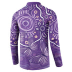 Australia Lupus Awareness Indigenous Button Sweatshirt Purple Ribbon Aboriginal Butterflies
