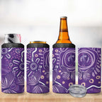 Australia Lupus Awareness Indigenous 4 in 1 Can Cooler Tumbler Purple Ribbon Aboriginal Butterflies