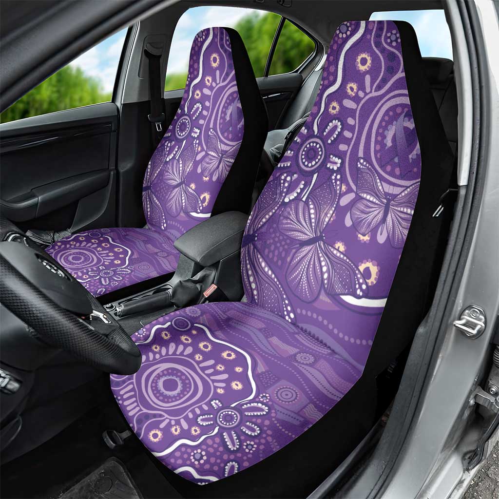 Australia Lupus Awareness Indigenous Car Seat Cover Purple Ribbon Aboriginal Butterflies