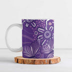 Australia Lupus Awareness Indigenous Ceramic Mug Purple Ribbon Aboriginal Butterflies