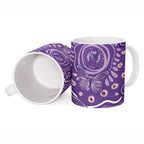 Australia Lupus Awareness Indigenous Ceramic Mug Purple Ribbon Aboriginal Butterflies