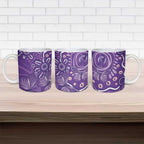 Australia Lupus Awareness Indigenous Ceramic Mug Purple Ribbon Aboriginal Butterflies