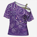 Australia Lupus Awareness Indigenous Cross Shoulder Shirt Purple Ribbon Aboriginal Butterflies