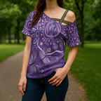 Australia Lupus Awareness Indigenous Cross Shoulder Shirt Purple Ribbon Aboriginal Butterflies