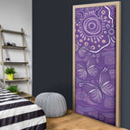Australia Lupus Awareness Indigenous Door Cover Purple Ribbon Aboriginal Butterflies