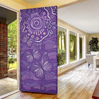 Australia Lupus Awareness Indigenous Door Cover Purple Ribbon Aboriginal Butterflies