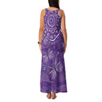 Australia Lupus Awareness Indigenous Family Matching Tank Maxi Dress and Hawaiian Shirt Purple Ribbon Aboriginal Butterflies