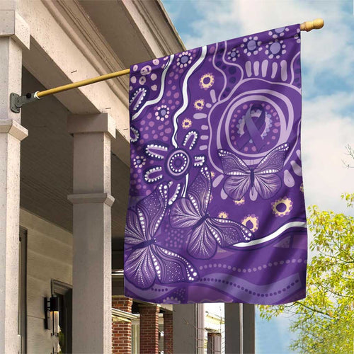 Australia Lupus Awareness Indigenous Garden Flag Purple Ribbon Aboriginal Butterflies