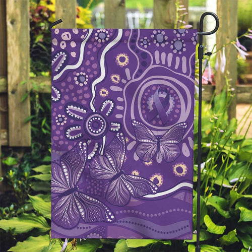 Australia Lupus Awareness Indigenous Garden Flag Purple Ribbon Aboriginal Butterflies