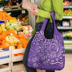 Australia Lupus Awareness Indigenous Grocery Bag Purple Ribbon Aboriginal Butterflies