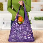 Australia Lupus Awareness Indigenous Grocery Bag Purple Ribbon Aboriginal Butterflies
