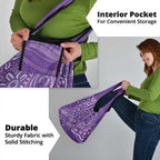 Australia Lupus Awareness Indigenous Grocery Bag Purple Ribbon Aboriginal Butterflies