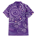 Australia Lupus Awareness Indigenous Hawaiian Shirt Purple Ribbon Aboriginal Butterflies