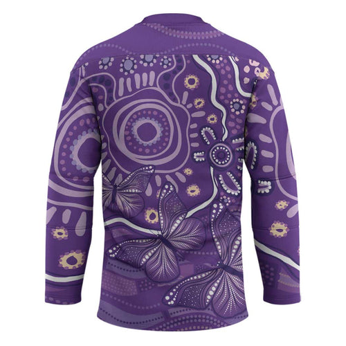 Australia Lupus Awareness Indigenous Hockey Jersey Purple Ribbon Aboriginal Butterflies