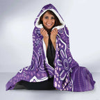 Australia Lupus Awareness Indigenous Hooded Blanket Purple Ribbon Aboriginal Butterflies