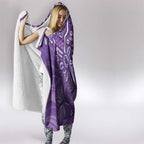 Australia Lupus Awareness Indigenous Hooded Blanket Purple Ribbon Aboriginal Butterflies