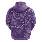 Australia Lupus Awareness Indigenous Hoodie Purple Ribbon Aboriginal Butterflies