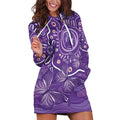 Australia Lupus Awareness Indigenous Hoodie Dress Purple Ribbon Aboriginal Butterflies