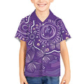 Australia Lupus Awareness Indigenous Kid Hawaiian Shirt Purple Ribbon Aboriginal Butterflies