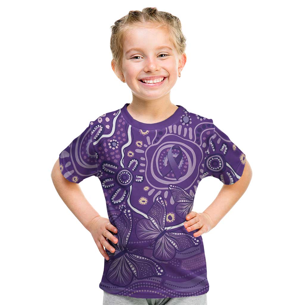 Australia Lupus Awareness Indigenous Kid T Shirt Purple Ribbon Aboriginal Butterflies