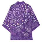 Australia Lupus Awareness Indigenous Kimono Purple Ribbon Aboriginal Butterflies