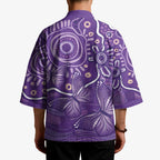 Australia Lupus Awareness Indigenous Kimono Purple Ribbon Aboriginal Butterflies