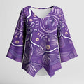 Australia Lupus Awareness Indigenous Kimono Sleeve Blouse Purple Ribbon Aboriginal Butterflies