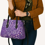 Australia Lupus Awareness Indigenous Leather Bag Purple Ribbon Aboriginal Butterflies