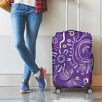 Australia Lupus Awareness Indigenous Luggage Cover Purple Ribbon Aboriginal Butterflies