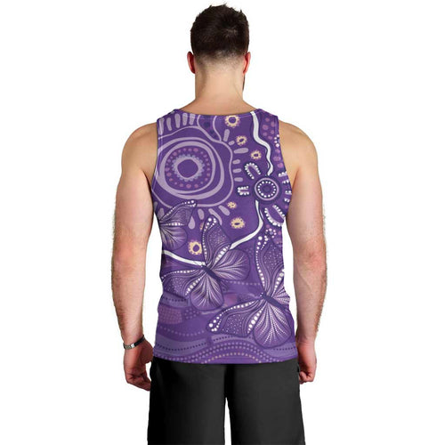 Australia Lupus Awareness Indigenous Men Tank Top Purple Ribbon Aboriginal Butterflies